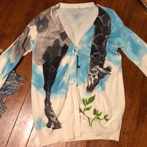 white giraffe cardigan